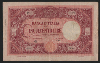 500 LIRE GRANDE "C" (B.I.) 07/10/1944 LUOGOTENENZA BB