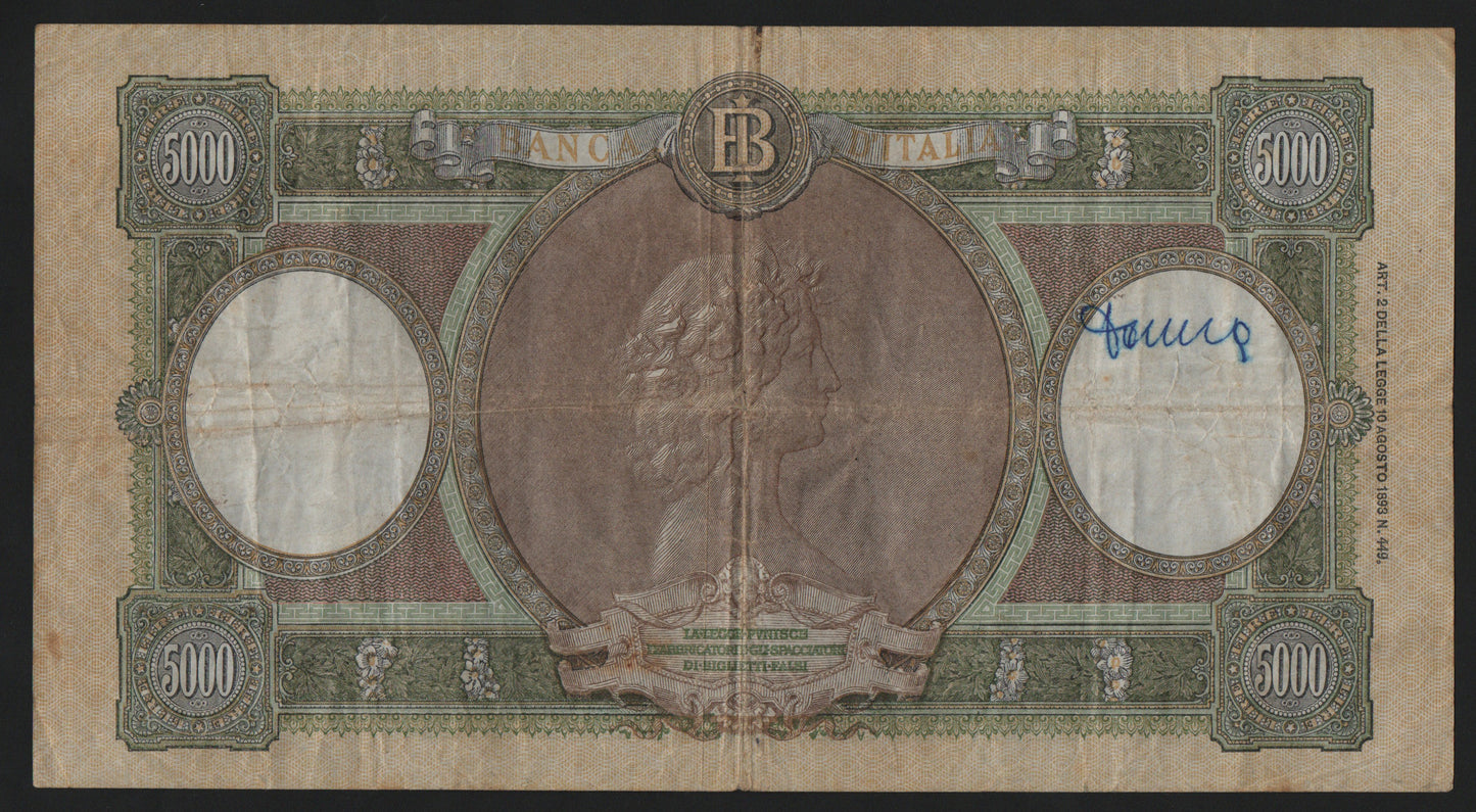 5000 LIRE REPUBBLICHE MARINARE REGINE DEL MARE 23/03/1961 BB