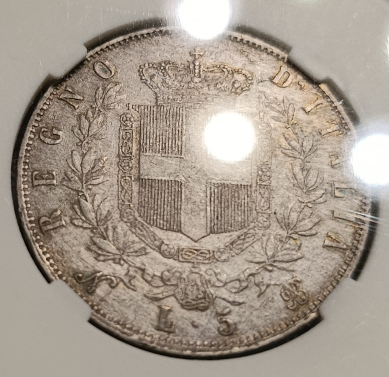 5 LIRE 1864 NAPOLI CCG VF30 SCUDO VITTORIO EMANUELE II RARA MONETA IN ARGENTO