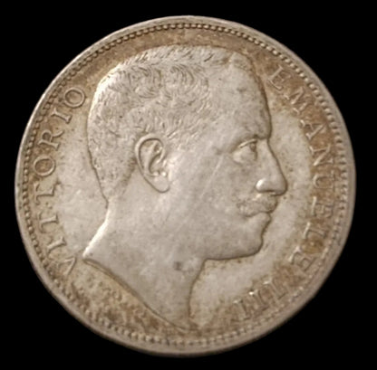 2 LIRE AQUILA SABAUDA 1905 MONETA IN ARGENTO REGNO D'ITALIA qSPL - Numismatica_ita