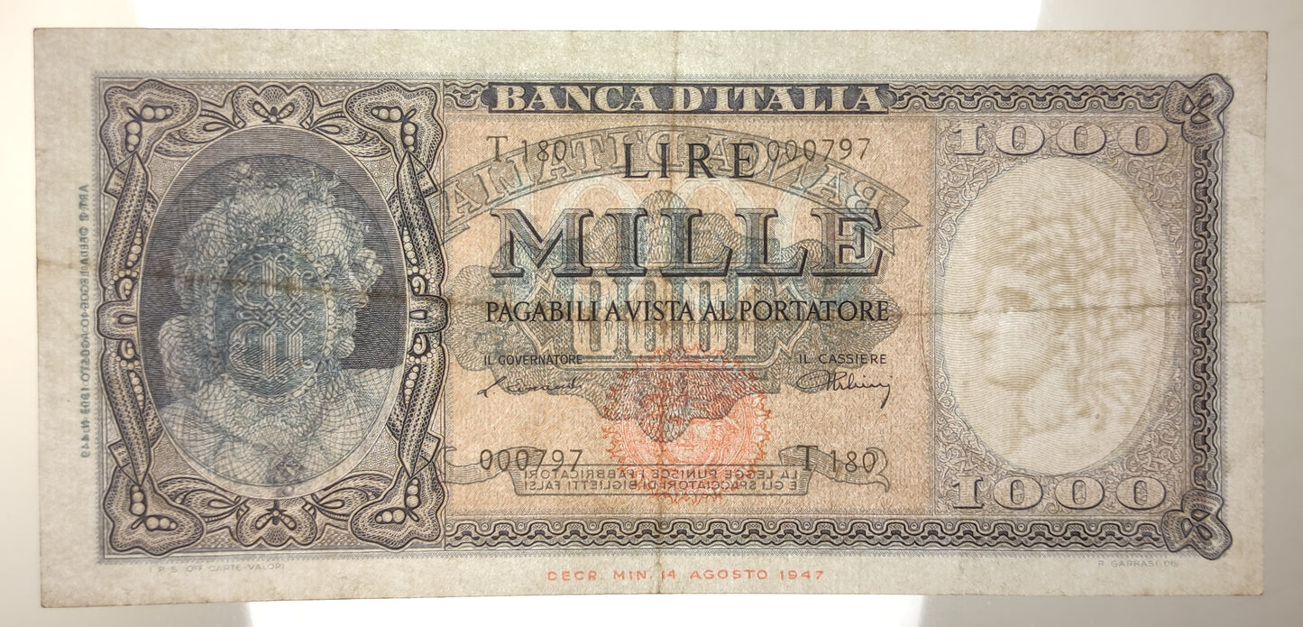 1000 LIRE ITALIA ORNATA DI PERLE (MEDUSA) 10/02/1948 BB