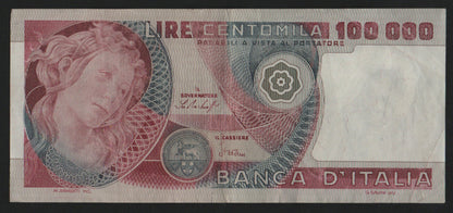 100000 LIRE BOTTICELLI TRIPLA A 20/06/1978 BB