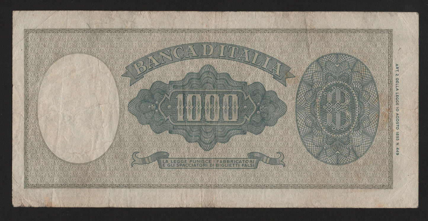 1000 LIRE ITALIA ORNATA DI PERLE (MEDUSA) 15/09/1959 BB