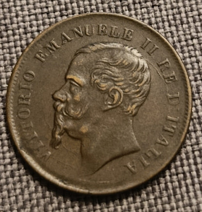 5 CENTESIMI 1861 NAPOLI BB MONETA VITTORIO EMANUELE II