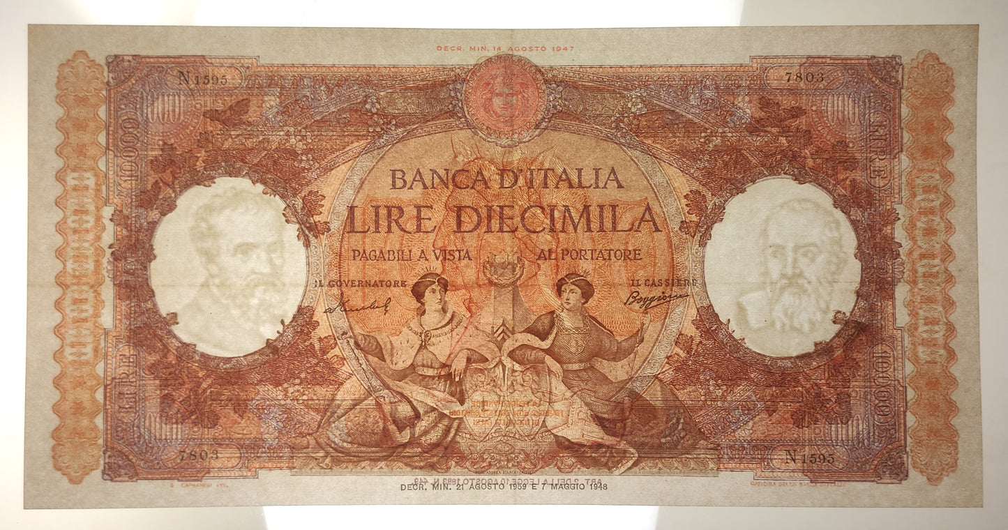 10000 LIRE REGINE DEL MARE 21/08/1959 SPL