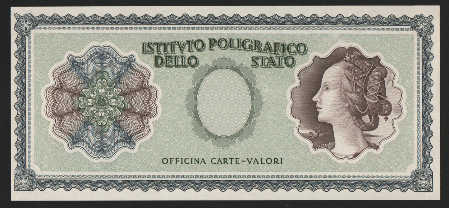 BANCONOTA CAMPIONE SPECIMEN TEST ISTITUTO POLIGRAFICO MODELLO ITALIA VERDE SPL - Numismatica_ita