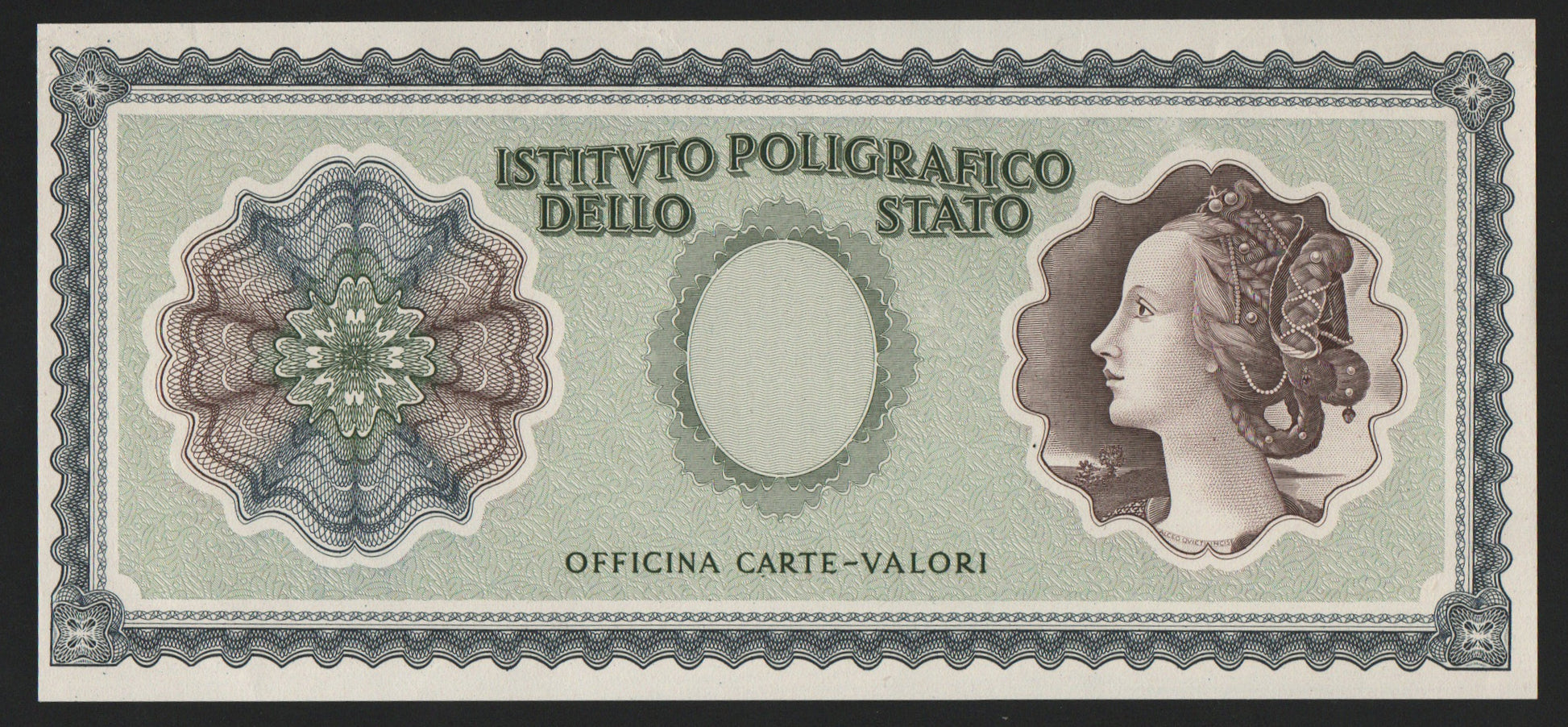 BANCONOTA CAMPIONE SPECIMEN TEST ISTITUTO POLIGRAFICO MODELLO ITALIA VERDE SPL - Numismatica_ita