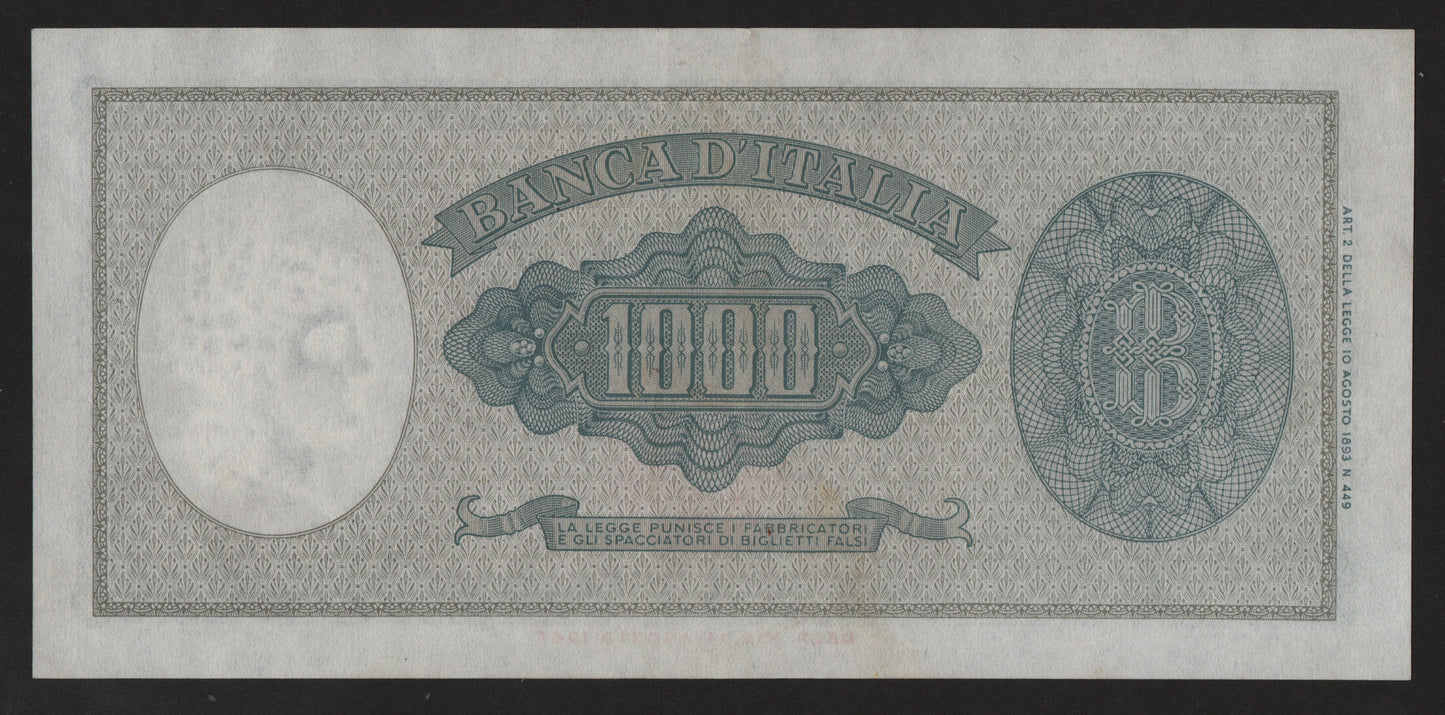 1000 LIRE ITALIA ORNATA DI PERLE (MEDUSA) 15/09/1959 SPL