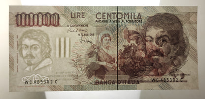 100.000 LIRE CARAVAGGIO 1° TIPO 01/12/1986 (qFDS) - Numismatica_ita