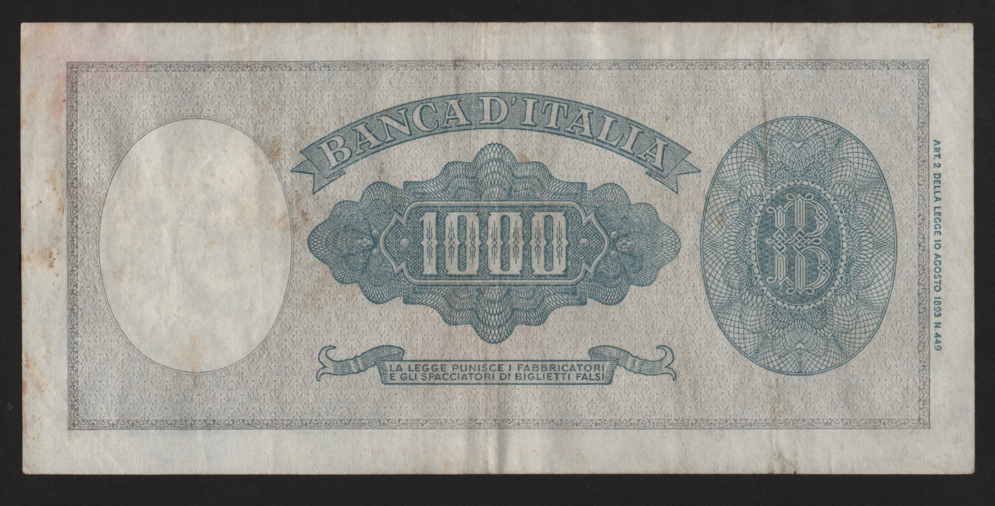 1000 LIRE ITALIA ORNATA DI PERLE (MEDUSA) 20/03/1947 BB