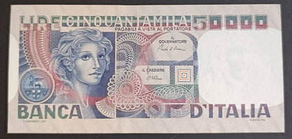 50000 LIRE VOLTO DI DONNA 11/04/1980 CONSECUTIVE SPL