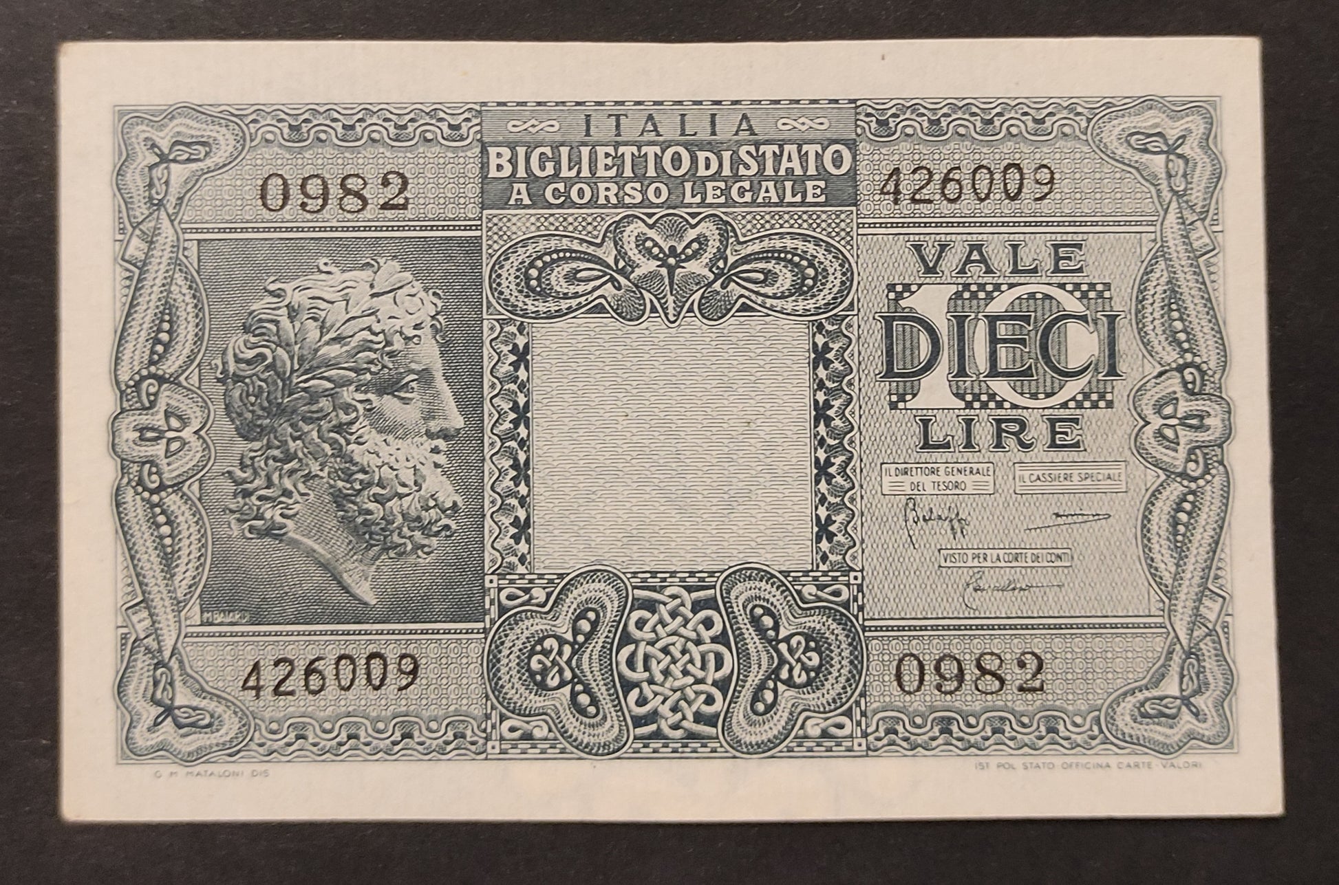 10 LIRE GIOVE 23/11/1944 (qFDS) - Numismatica_ita