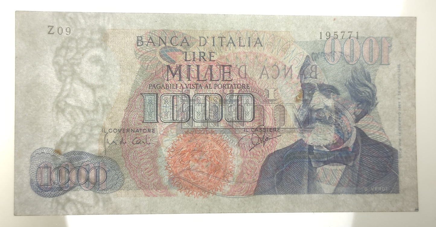 1000 LIRE VERDI 1° TIPO SERIE SOSTITUTIVA 14/01/1964 SPL