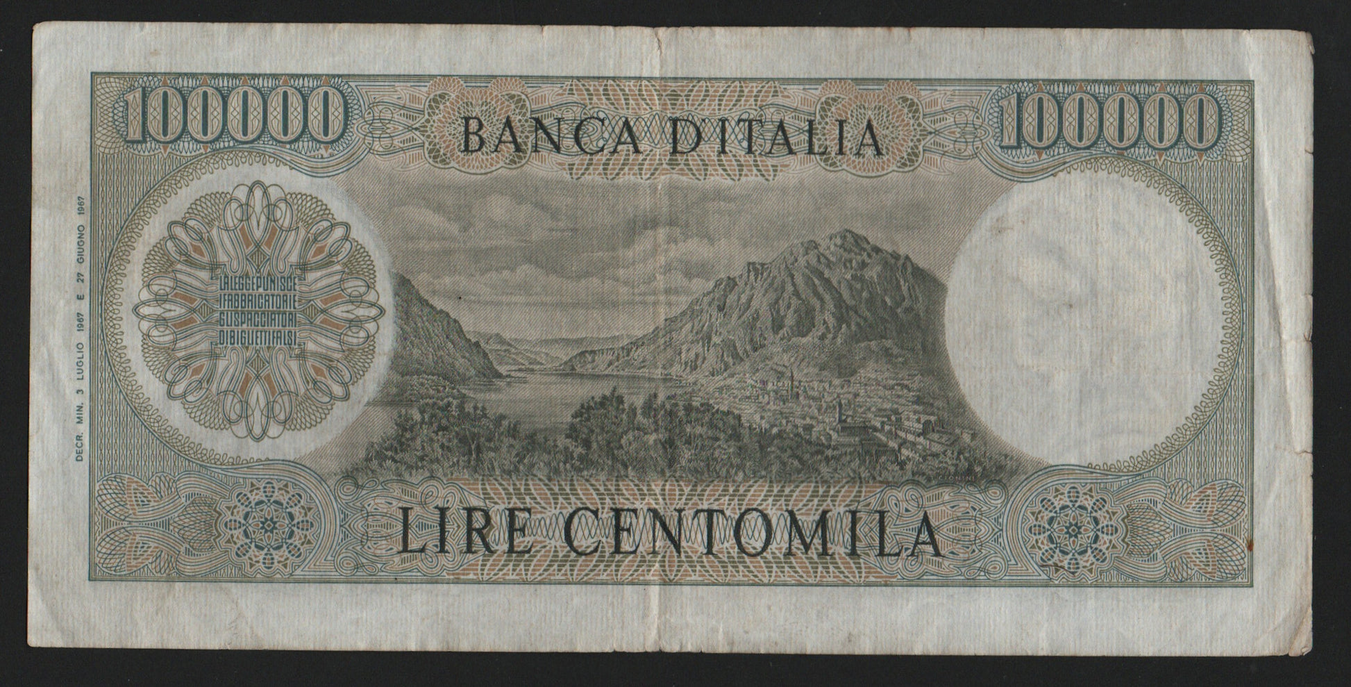 100000 LIRE ALESSANDRO MANZONI 03/07/1967 R2 BB - Numismatica_ita