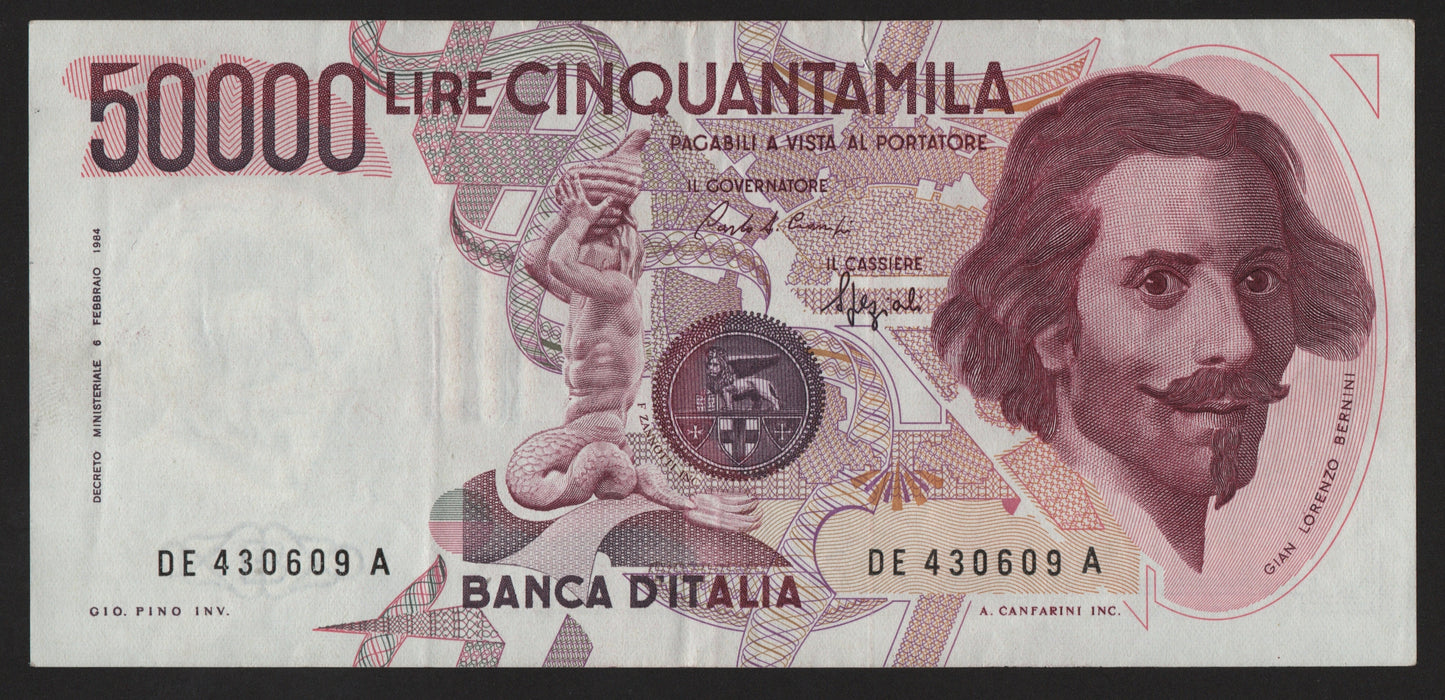 50000 LIRE BERNINI 1° TIPO LETTERA E 1992 BB+