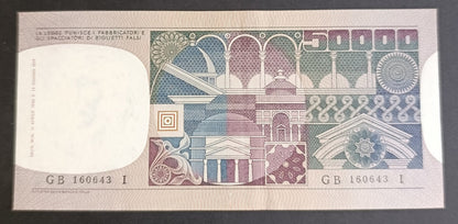 50000 LIRE VOLTO DI DONNA 11/04/1980 CONSECUTIVE SPL