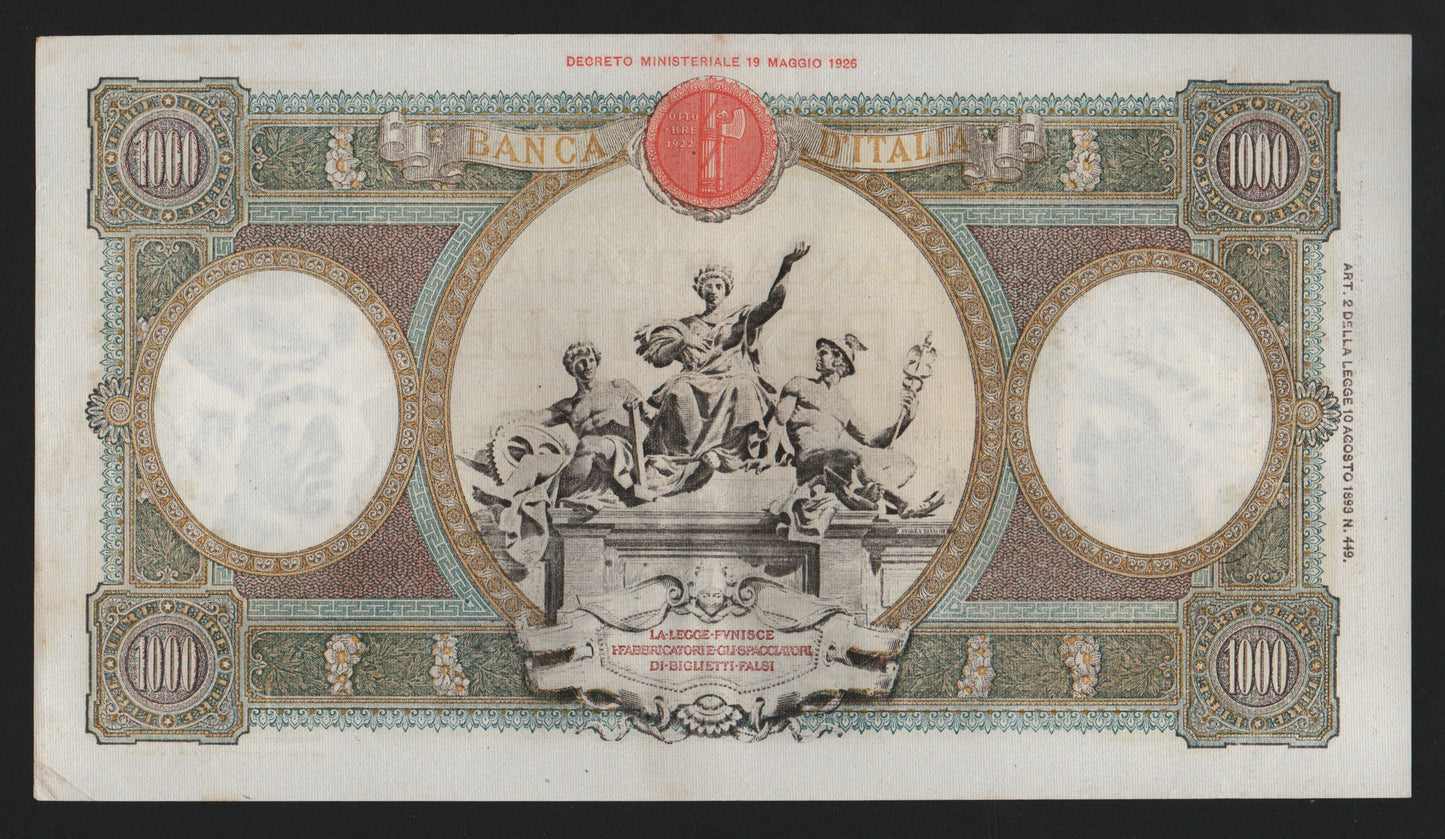 1000 LIRE REGINE DEL MARE (FASCIO) 15/03/1943 SPL - Numismatica_ita