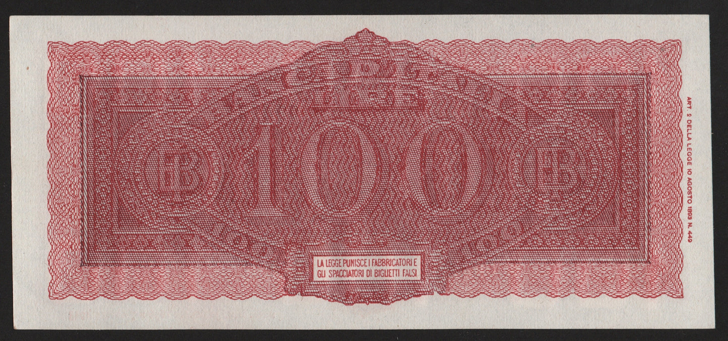 100 LIRE ITALIA TURRITA 10/12/1944 qFDS