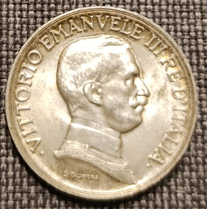 1 LIRA QUADRIGA BRIOSA 1916 MONETA REGNO D'ITALIA IN ARGENTO RARA SPL - Numismatica_ita