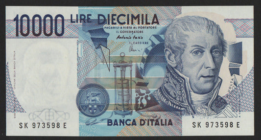 10000 LIRE ALESSANDRO VOLTA LETTERA K 1998 FDS