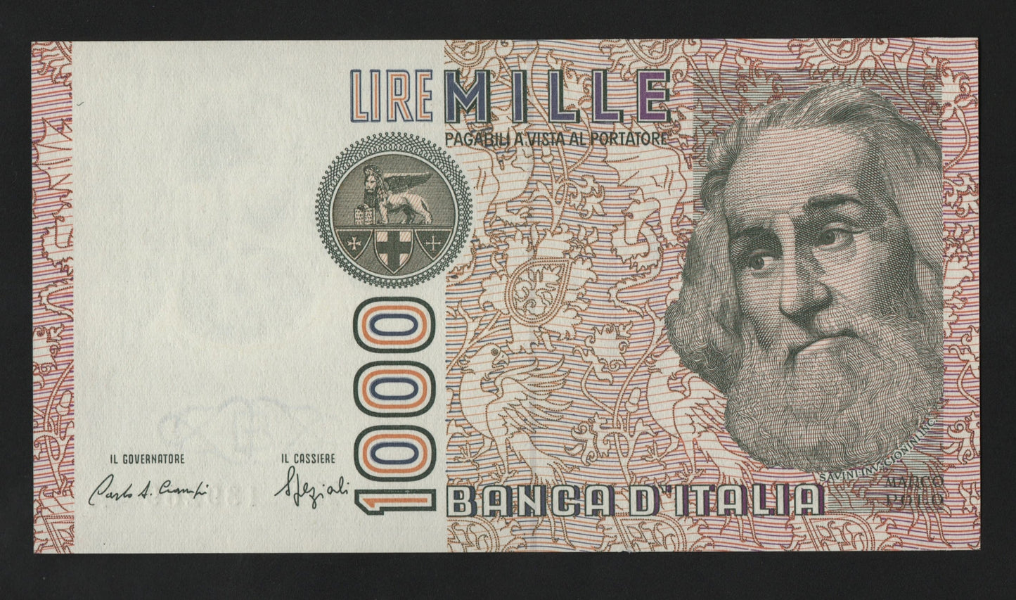 1000 LIRE POLO SERIE SOSTITUTIVA XF...A 1988 CONSECUTIVE DA MAZZETTA FDS