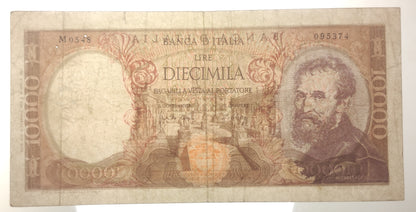 10000 LIRE MICHELANGELO FALSO D'EPOCA 15/02/1973 BB