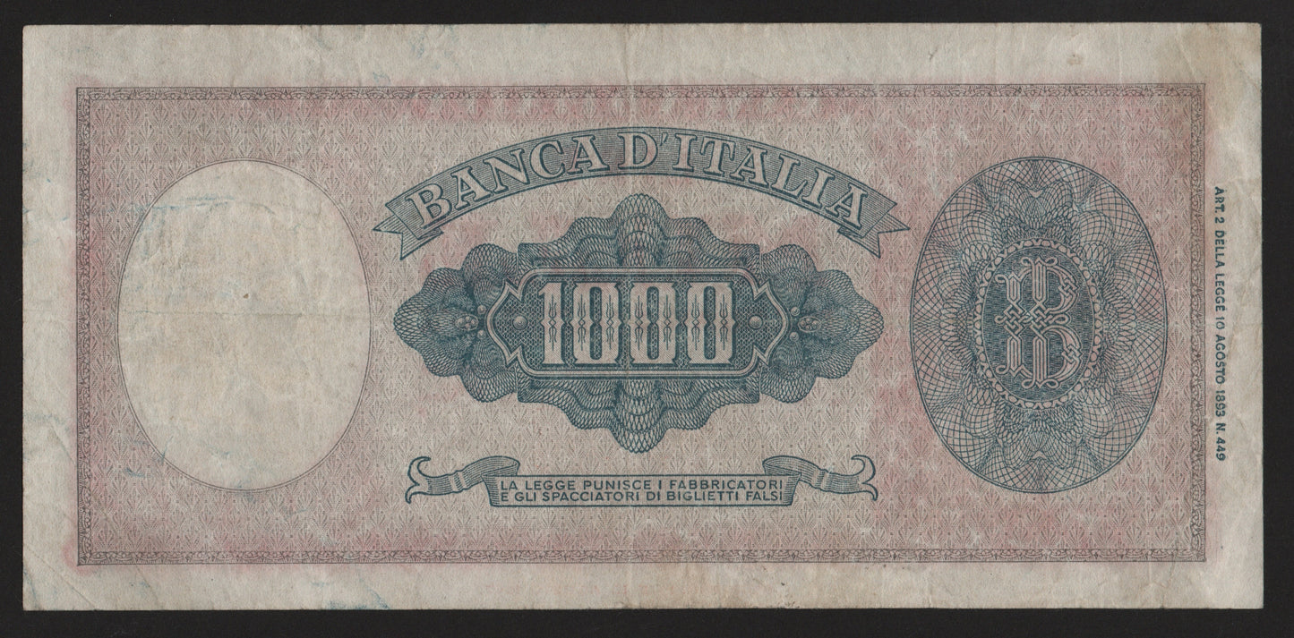 1000 LIRE ITALIA ORNATA DI PERLE (MEDUSA) 20/03/1947 BB