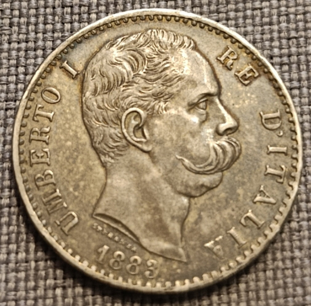 2 LIRE UMBERTO I 1883 SPL MONETA IN ARGENTO REGNO D'ITALIA - Numismatica_ita