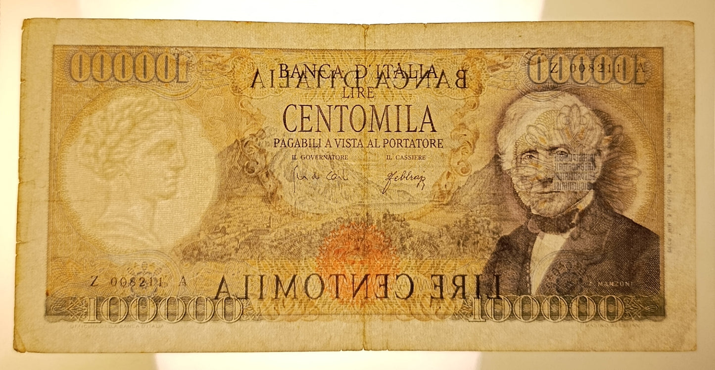 100000 LIRE ALESSANDRO MANZONI 03/07/1967 R2 BB - Numismatica_ita